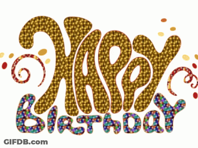 August Birthday Wavy Fonts GIF