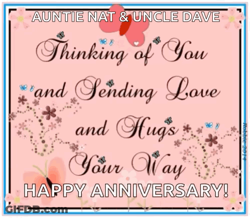 Sending Love And Hugs From Auntie Nat And Uncle Dave GIF
