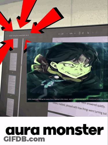 Aura Monster Poster With Boy GIF