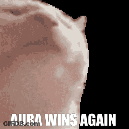 Aura Wins Again Written On A Black Background GIF