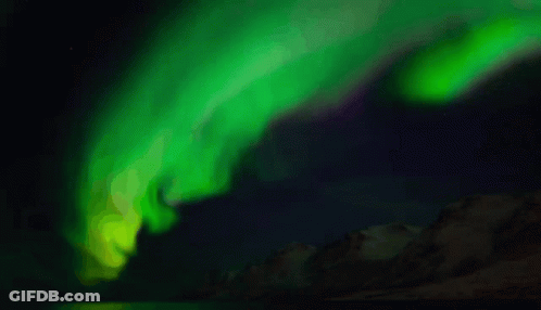 Aurora Borealis Over Lake GIF