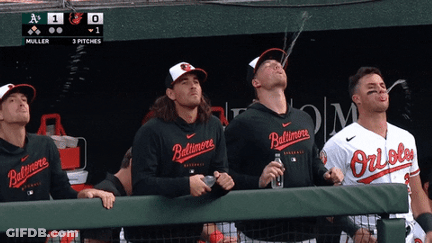 Austin Hays Orioles Double Celebration GIF