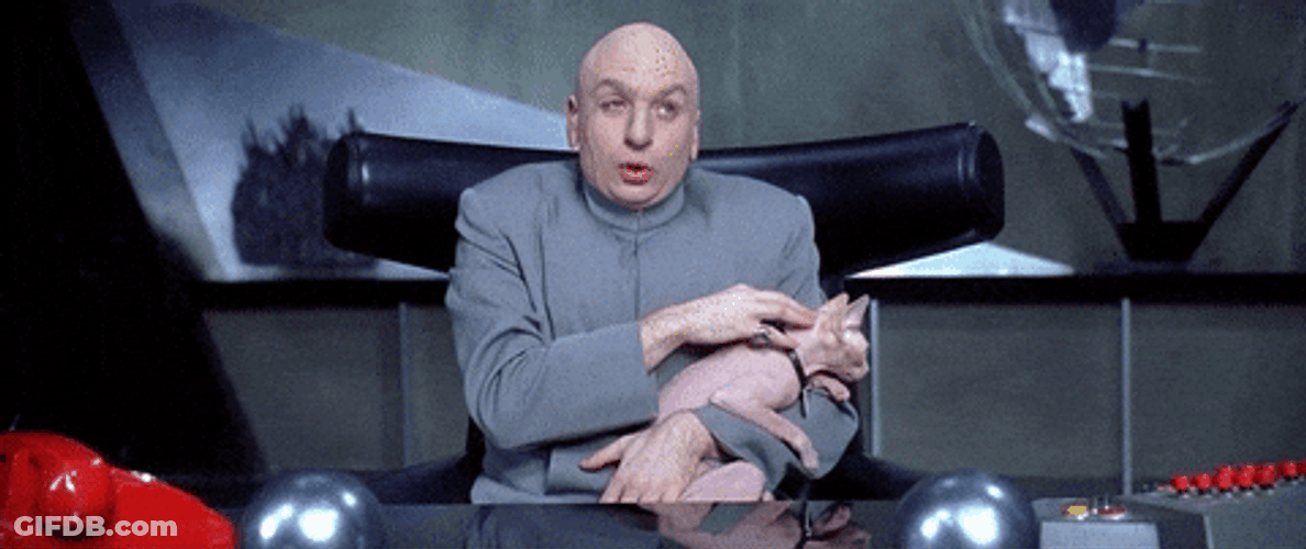 Austin Powers Dr Evil Petting Cat GIF