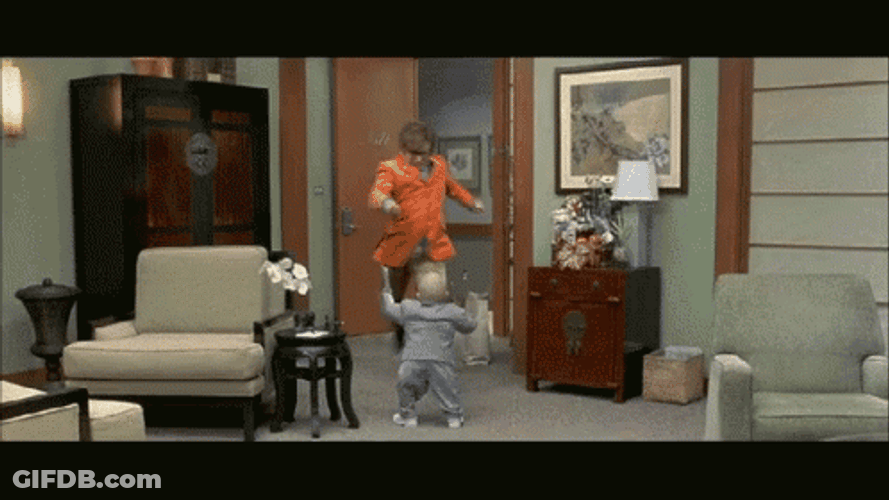Austin Powers Kicking Mini Me GIF