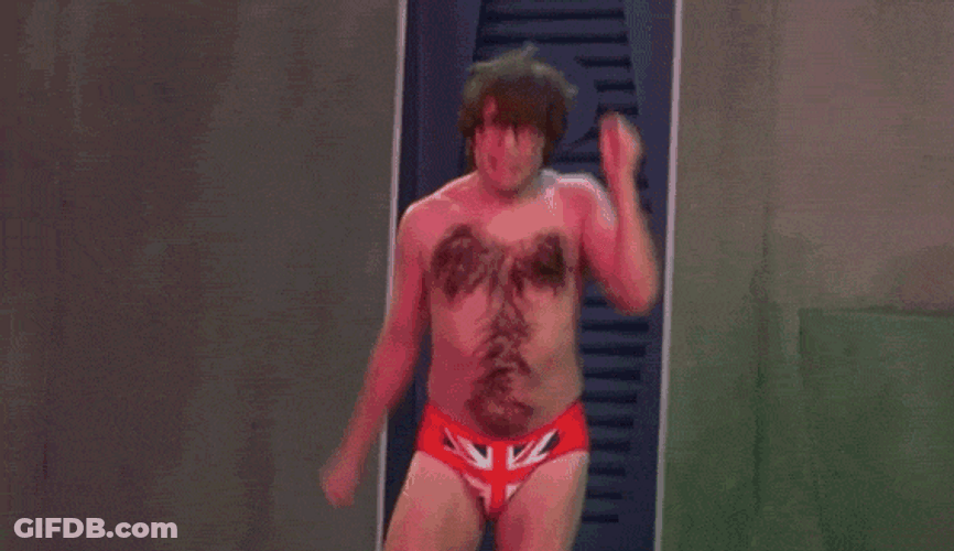 Austin Powers Mole Dancing In Red Undies GIF
