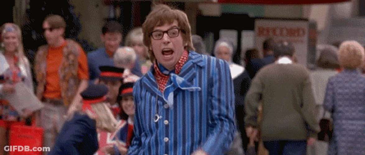 Austin Powers Title With Flowers GIF
