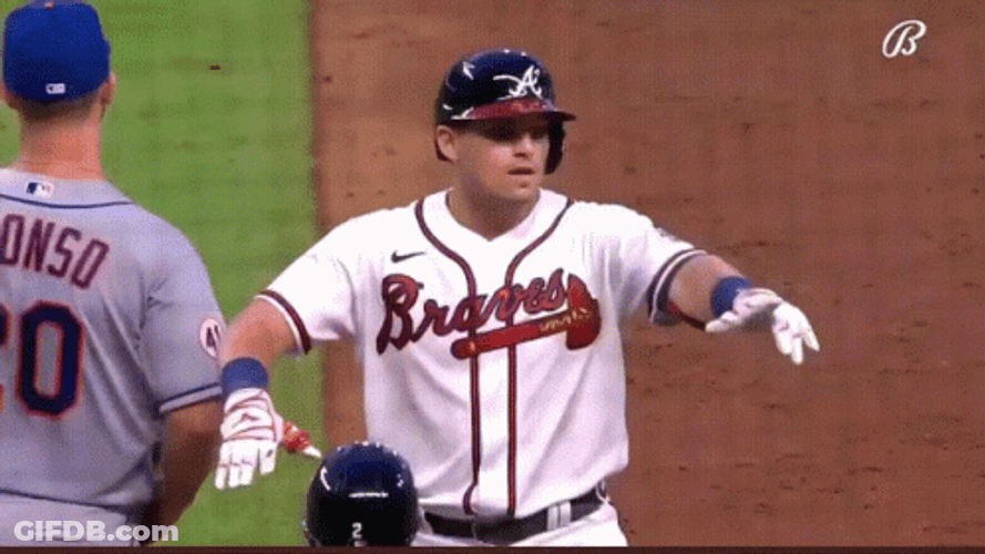 Austin Riley Swift Tomahawk Chop GIF