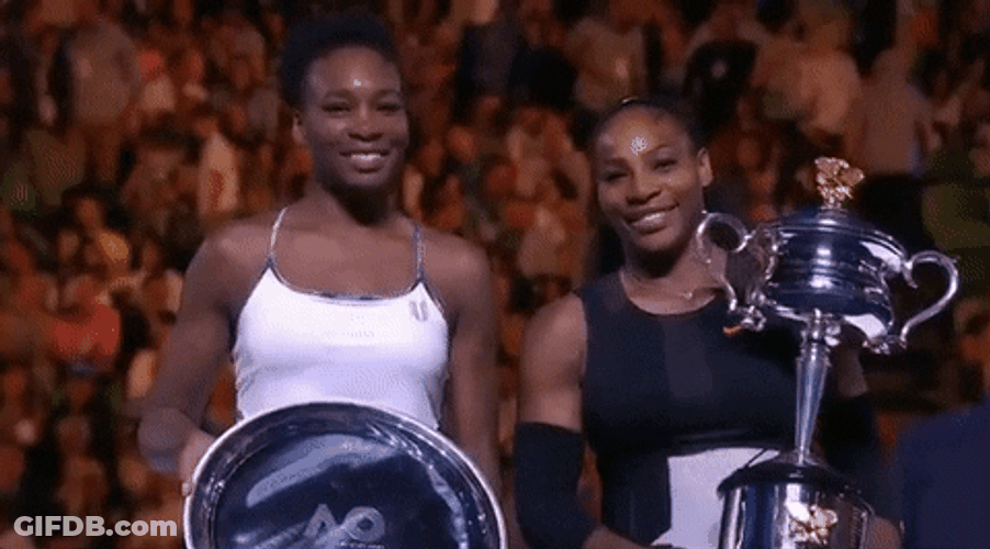 Australian Open Champion Serena Venus Williams Celebrating GIF