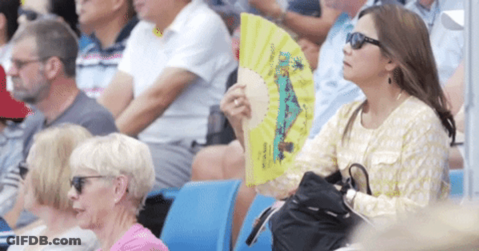 Australian Open Fans Feeling The Heat GIF