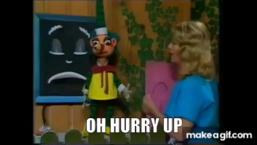 Australian Puppet Mr. Squiggle Hurry Up GIF