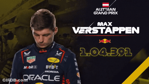 Austrian Grand Prix Poster Man In Red Bull Outfit GIF
