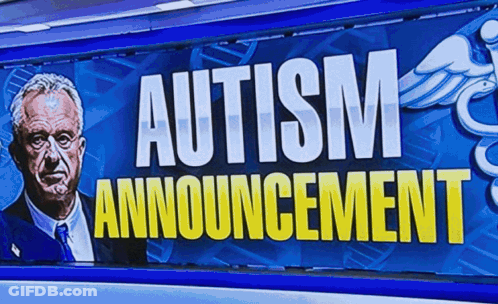 Autism Announcement Sign With Man GIF