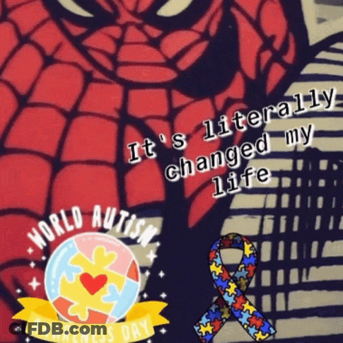 Autism Awareness Day Poster With Spider-Man GIF