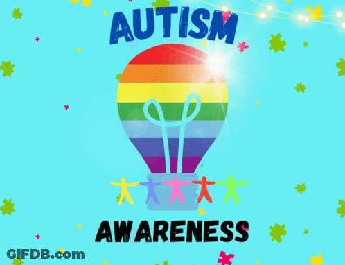 Autism Awareness Poster With Hot Air Balloon GIF