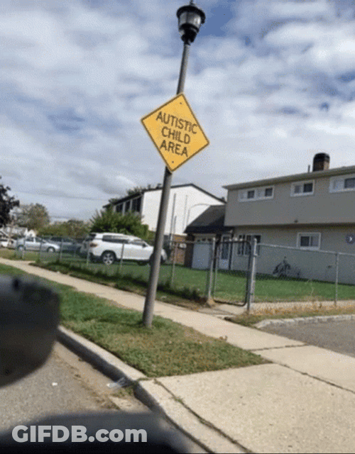 Autism Mocking Kid Dancing Under Autistic Sign GIF