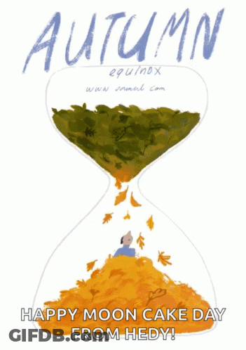 Autumn Equinox Happy Moon Cake Day Poster GIF
