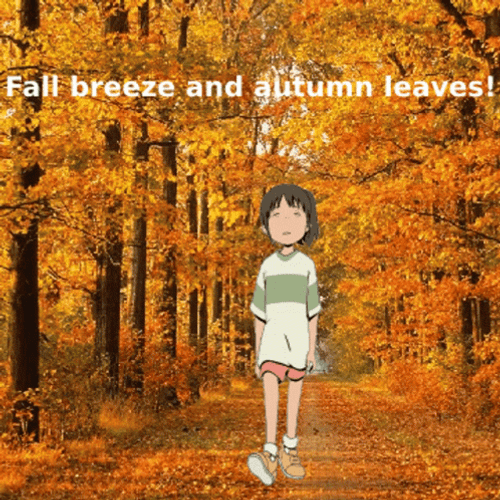 Autumn Falls Breeze Studio Ghibli Chihiro GIF