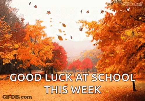 Autumn Leaves Falling In Park Good Luck At School GIF