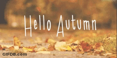 Autumn Leaves Falling Saying Hello Autumn GIF