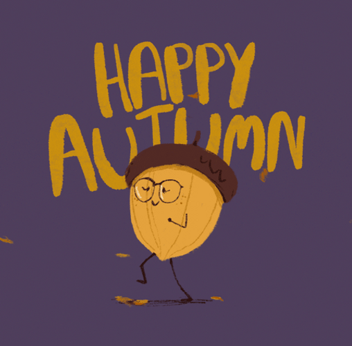 Autumn Old Man Acorn GIF