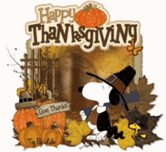 Autumn Thanksgiving Snoopy The Dog GIF