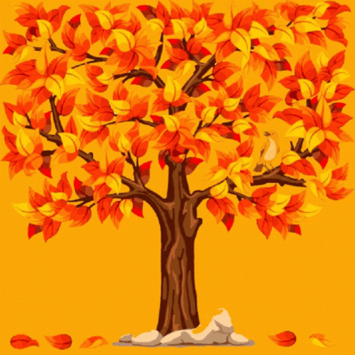 Autumn Tree Falling Leaves GIF