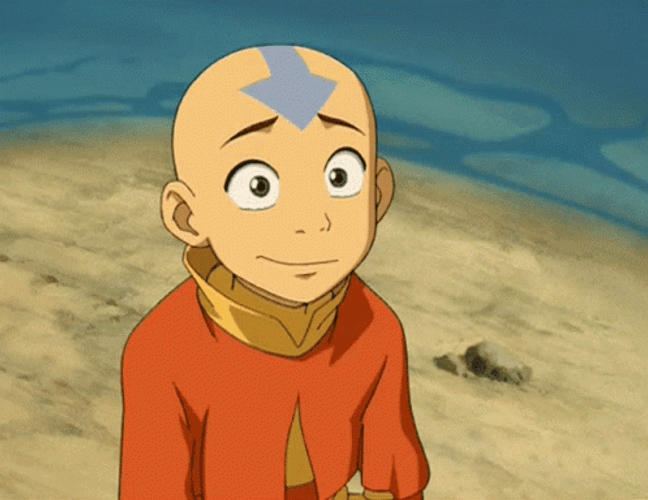 Avatar Aang Blink His Eyes And Nod GIF