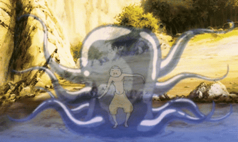 Avatar Aang Dancing In Water GIF