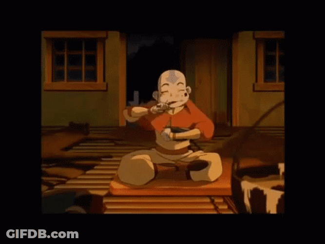 Avatar Aang Eating And Spitting His Food GIF