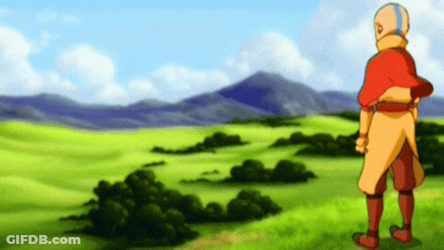 Avatar Aang Facing Fire Fall GIF