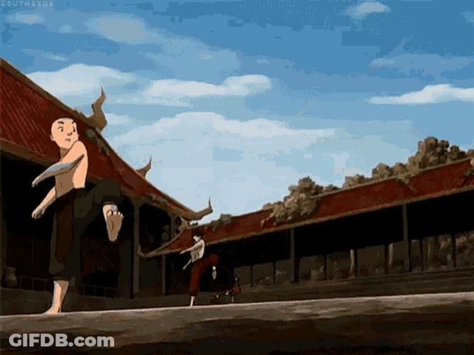 Avatar Aang Fire Power Moves GIF