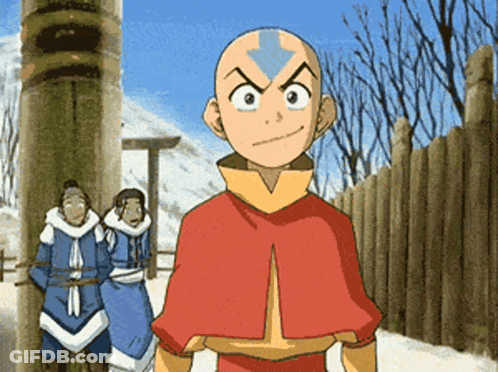 Avatar Aang From Avatar The Last Airbender Standing In Front Of A Fence GIF