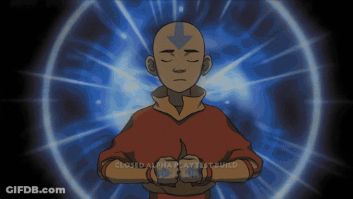 Avatar Aang Meditating In Front Of Blue Circle Closed Alpha Playtest Build GIF