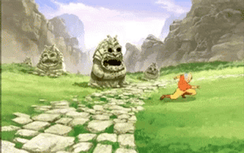 Avatar Aang Riding The Spinning Wind Ball GIF