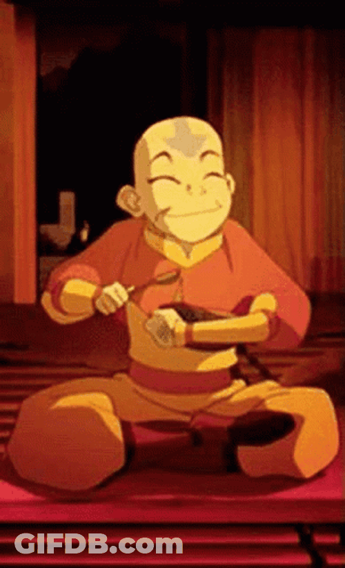 Avatar Aang Spitting Food GIF