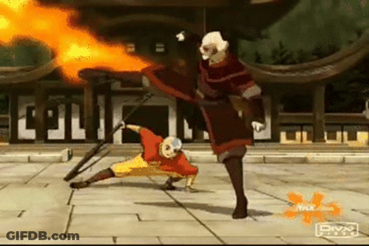 Avatar Aang VS Fire Bender Zuko GIF