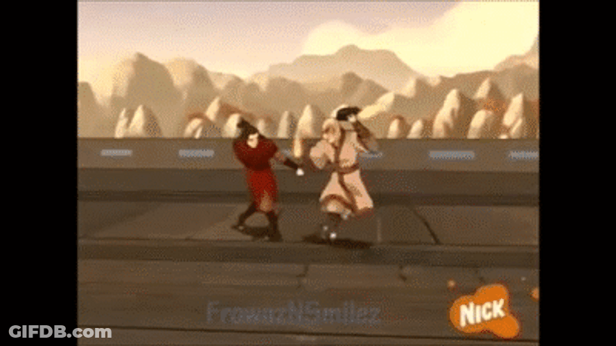 Avatar Fire Bender Zuko Fighting Azula GIF