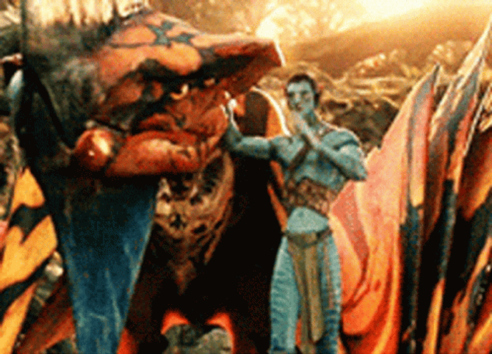 Avatar Jake With Leonopteryx GIF