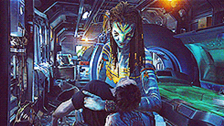 Avatar Neytiri Waking Jake GIF