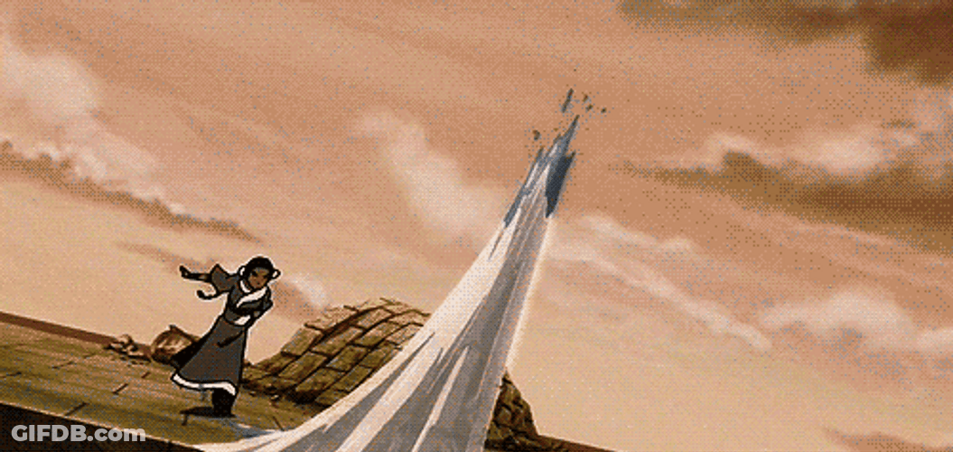 Avatar The Last Airbender Katara Riding Water Whip GIF