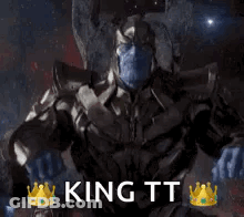 Avengers Infinity War Thanos Wearing Mask Holding Hammer GIF