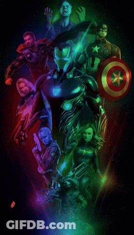 Avengers Movie Poster Iron Man Surrounded By Avengers GIF