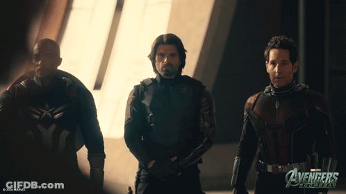 Avengers Standing In A Room GIF