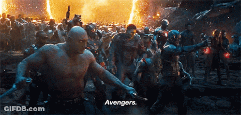 Avengers Standing In A Row GIF