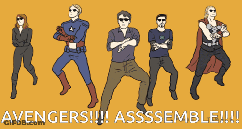 Avengers Standing In A Row GIF