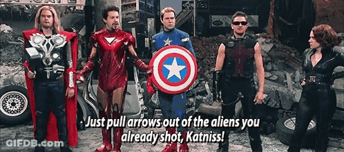 Avengers Standing Next To Car GIF