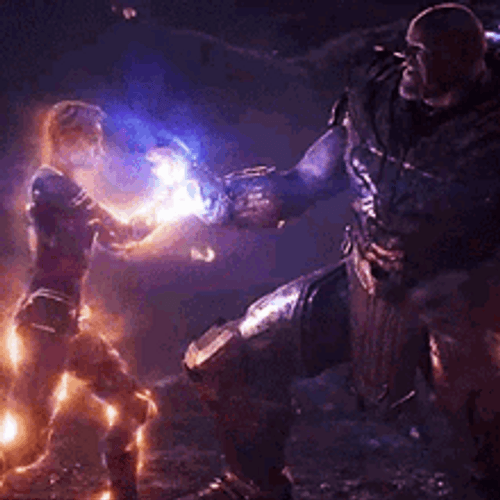 Avengers Thanos Vs. Captain Marvel GIF