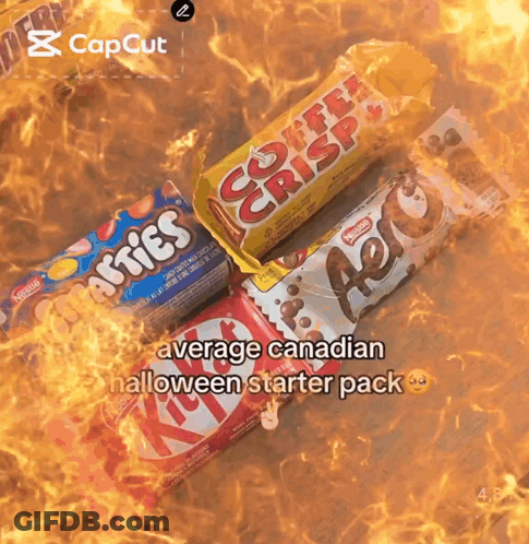 Average Canadian Halloween Starter Pack Candy Bars GIF