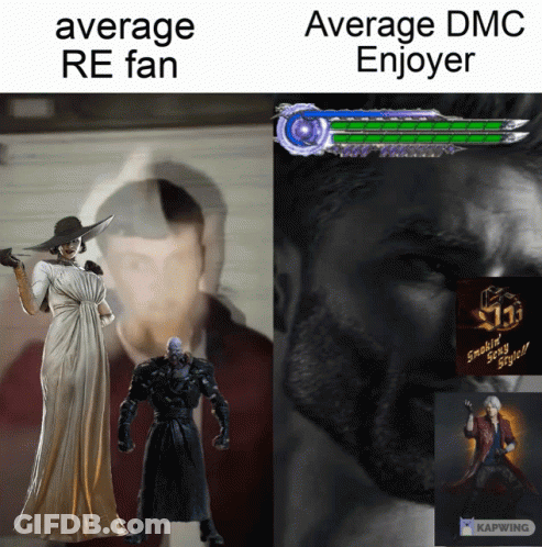 Average Re Fan And Average Dmc Enjoyer Are Shown In A Meme GIF