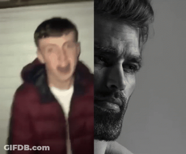 Average Tiktok Fan Vs Youtube Gigachad Enjoyer GIF